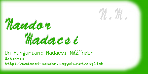 nandor madacsi business card